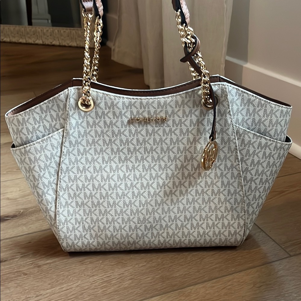 Michael Kors White and Brown Women's Bag